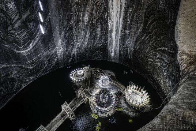 UFOs underground - UFO-shaped constructions in the Terezia Mina, Salina Turda, Romania