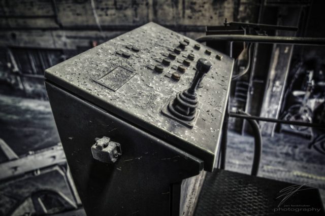 Control Console - the controls of one of the many cranes in the old Ferrum foundry in Schafisheim, Switzerland,Schweiz