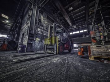 Pallet Jack - A Forklift in the old foundry of Ferrum in Schafisheim, Switzerland, Schweiz