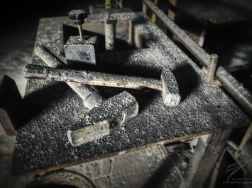 Hammers in the old Ferrum foundry in Schafisheim, Switzerland, Schweiz