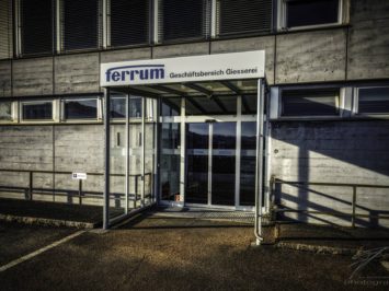 Geschäftsbereich Giesserei - The entry to the old Ferrum foundry in Schafisheim, Switzerland, Schweiz