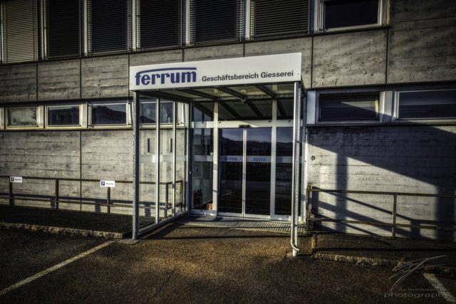 Geschäftsbereich Giesserei - The entry to the old Ferrum foundry in Schafisheim, Switzerland, Schweiz