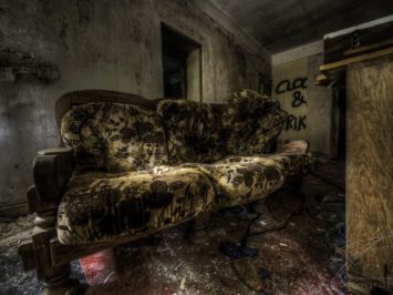 My Sofa - In the CLinique du Diable, an abandoned clinique / hotel / sanatorium in Alsace, France