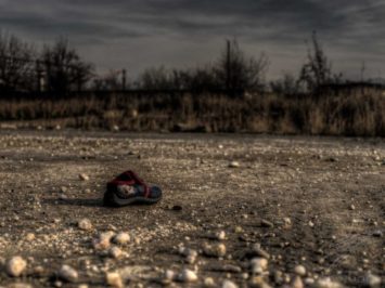 Lost Shoe - A lost shoe in an old, abandoned industrial area outside Brașov, Romania