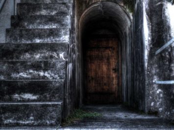 A hidden door at a hydro electric power station in Aarau, Switzerland
