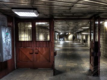 Entrance - An entrance to the metro / subway in Bucharest, Romanaia